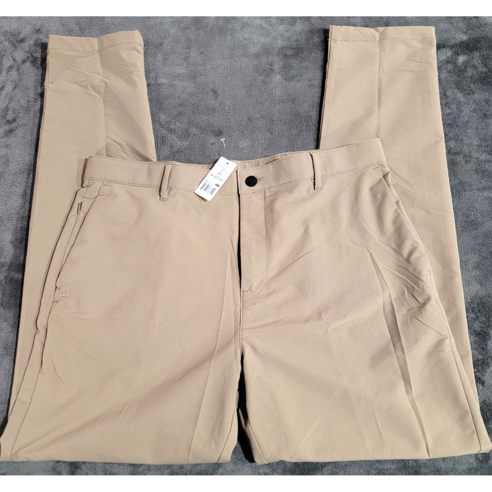 Banana Republic Chino Pants 38x34 Performance Stretch Slim Timber Wolf Khaki NEW